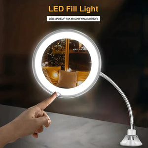 10X Magnifying LED Lighted Flexible Mirror