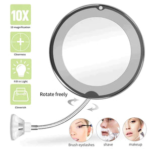 10X Magnifying LED Lighted Flexible Mirror