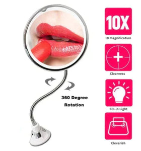 10X Magnifying LED Lighted Flexible Mirror