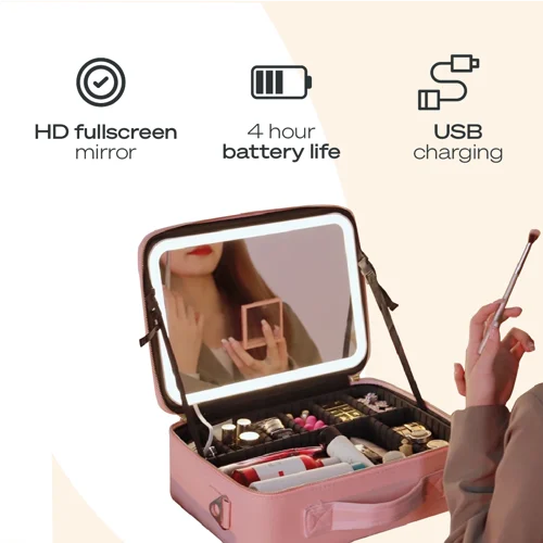 Makeup Travel Bag With LED Mirror