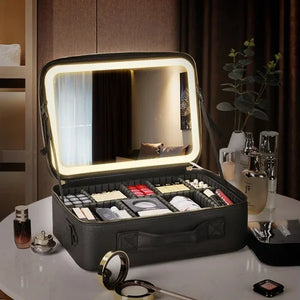 Makeup Travel Bag With LED Mirror