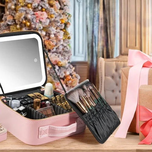 Makeup Travel Bag With LED Mirror